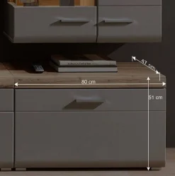 Wohnen Wohnwände|Wohnwand*Wohnzimmer Schrankwand Lisepio mit Beleuchtung (fünfteilig)