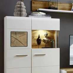 Wohnen Wohnwände|Wohnwand*Wohnzimmer Schrankwand Lisepio mit Beleuchtung (fünfteilig)