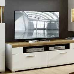 Wohnen Wohnwände|Wohnwand*Wohnzimmer Schrankwand Lisepio mit Beleuchtung (fünfteilig)