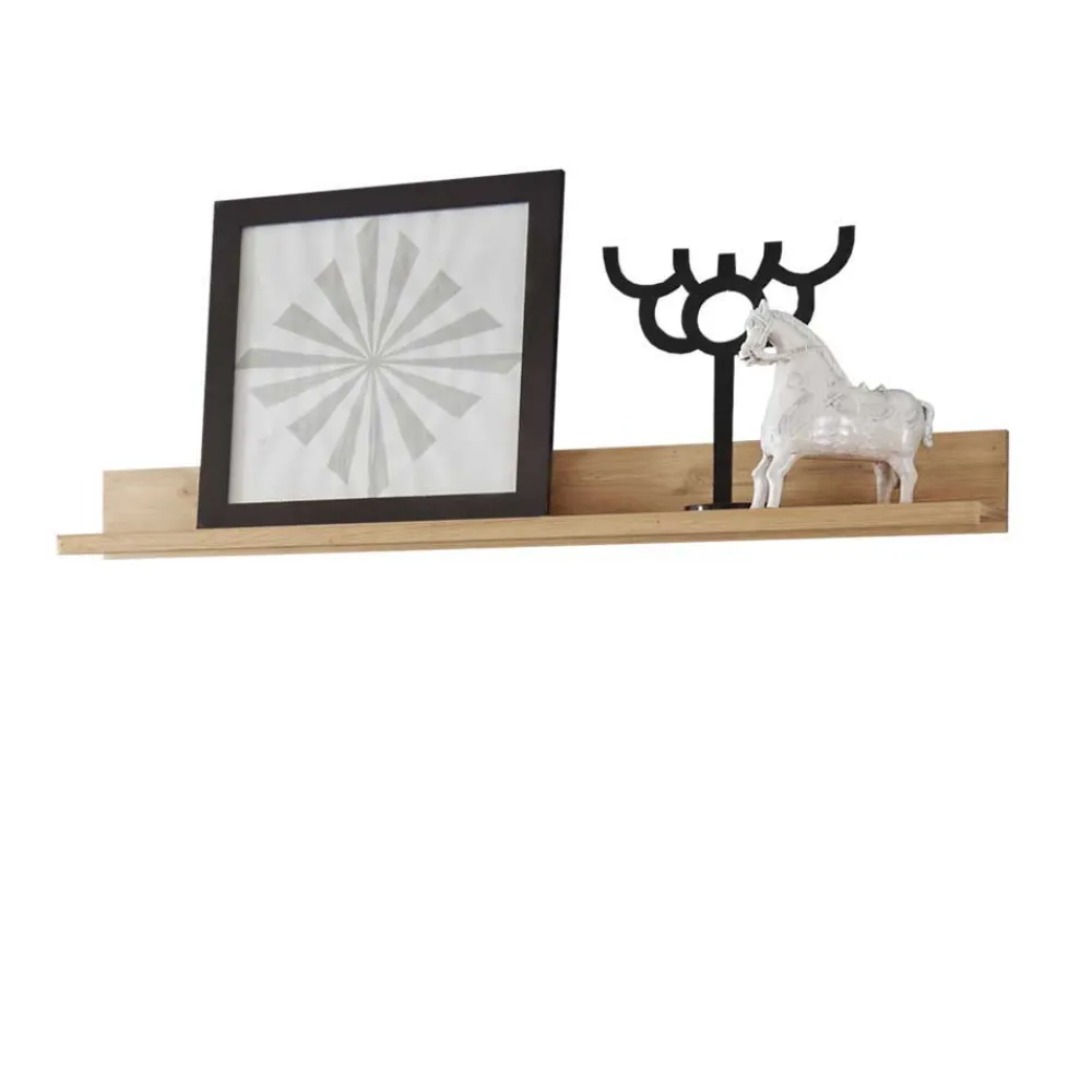 Wohnen Wohnzimmer Schrankwand Smonia aus Wildeiche hell (vierteilig)