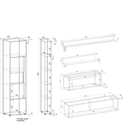 Wohnen Wohnzimmer Schränke & Regale Set - Nonessia (sechsteilig)
