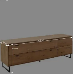 Wohnen Wohnwände|Wohnwand*Wohnzimmer Schränke aus Wildeiche & Metall - Flacona (dreiteilig)