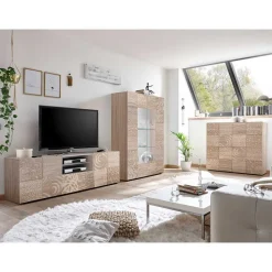 Wohnen Wohnzimmer Schränke in Eiche Sonoma - Bielvas (dreiteilig)