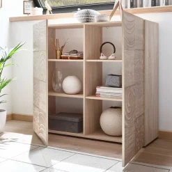 Wohnen Wohnzimmer Schränke in Eiche Sonoma - Bielvas (dreiteilig)