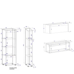 Wohnen Wohnwände|Wohnwand*Wohnzimmer Schränke Set modern - Ahilav (vierteilig)