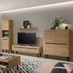 Wohnen Wohnwände|Wohnwand*Wohnzimmer Schränke Skandi - Olcian (vierteilig)