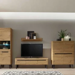 Wohnen Wohnwände|Wohnwand*Wohnzimmer Schränke Skandi - Olcian (vierteilig)