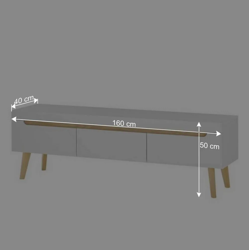 Wohnen Skandinavische Möbel|Wohnzimmerschränke*Wohnzimmer Schränke und Wandboard Set - Ginko (vierteilig)