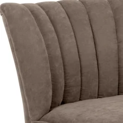 Wohnen Wohnzimmer Sessel in Beigegrau Velours - Vomano