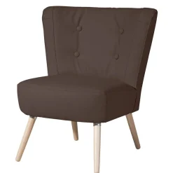 Wohnen Braune Möbel|Sessel & Hocker*Wohnzimmer Sessel in Braun Kunstleder - Hippa