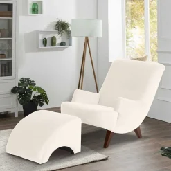 Wohnen Weiße Möbel|Braune Möbel*Wohnzimmer Sessel in Cremeweiß Samtvelours - Chalil