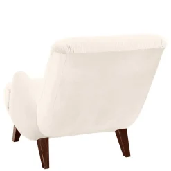 Wohnen Weiße Möbel|Braune Möbel*Wohnzimmer Sessel in Cremeweiß Samtvelours - Chalil