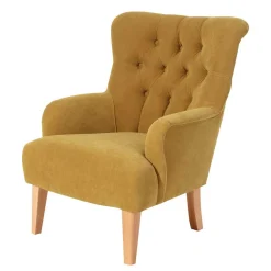 Wohnen Wohnzimmer Sessel in Gelb Veloursbezug - Rosario