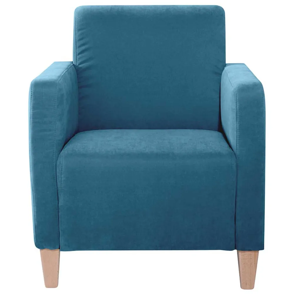 Wohnen Sessel & Hocker|Sessel*Wohnzimmer Sessel in Petrol Veloursbezug - Miragda