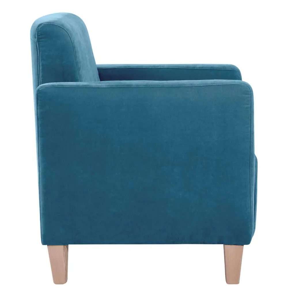 Wohnen Sessel & Hocker|Sessel*Wohnzimmer Sessel in Petrol Veloursbezug - Miragda