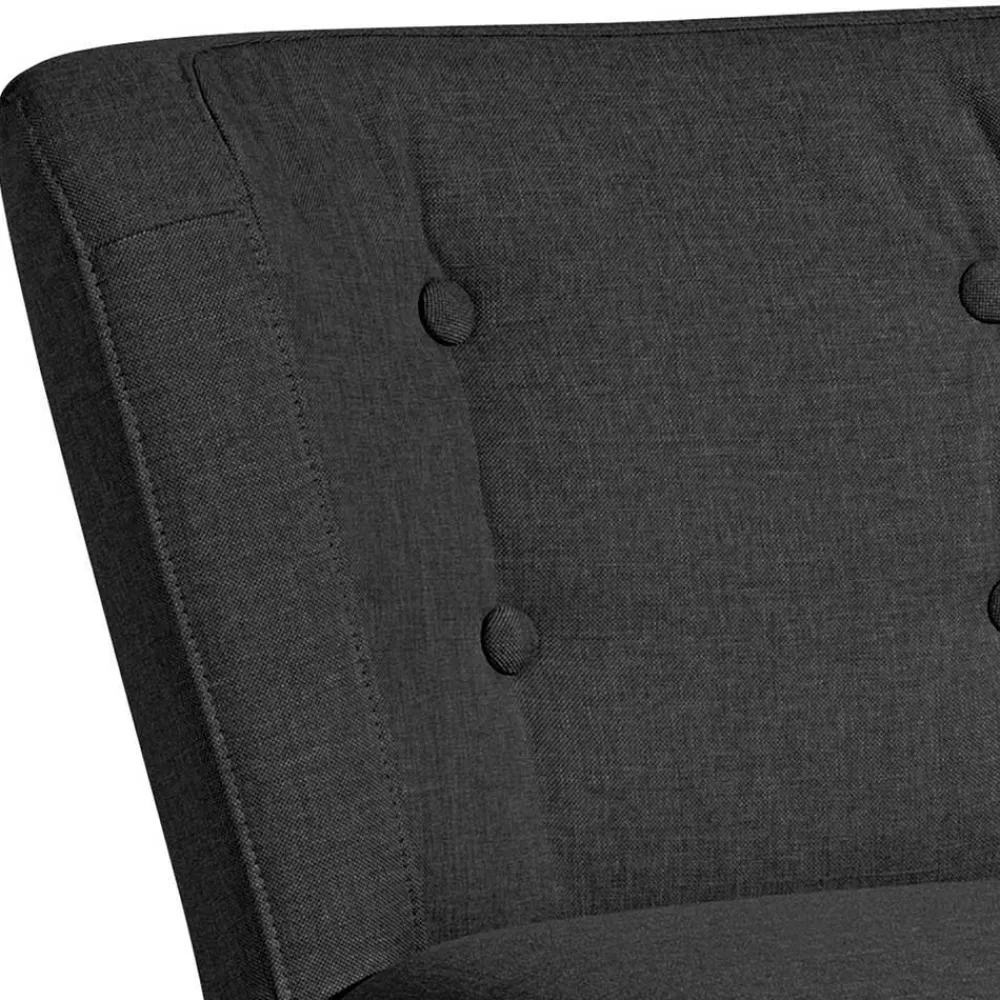 Wohnen Schwarze Möbel|Retro Möbel*Wohnzimmer Sessel in Schwarz Stoffbezug - Adaliz