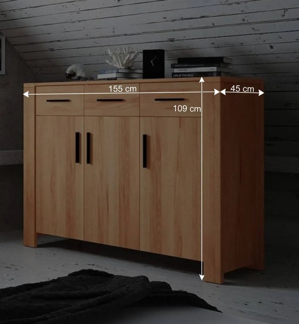 Wohnen Sideboards & Kommoden|Wohnzimmerschränke*Wohnzimmer Sideboard Mosniak aus Kernbuche Massivholz