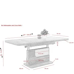 Wohnen Wohnzimmer Säulentisch höhenverstellbar - Karima