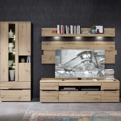 Wohnen Wohnzimmer TV Anbauwand in Wildeiche - Kuetra (dreiteilig)