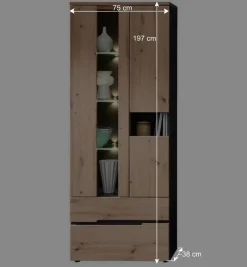 Wohnen Wohnzimmer TV Anbauwand in Wildeiche - Kuetra (dreiteilig)