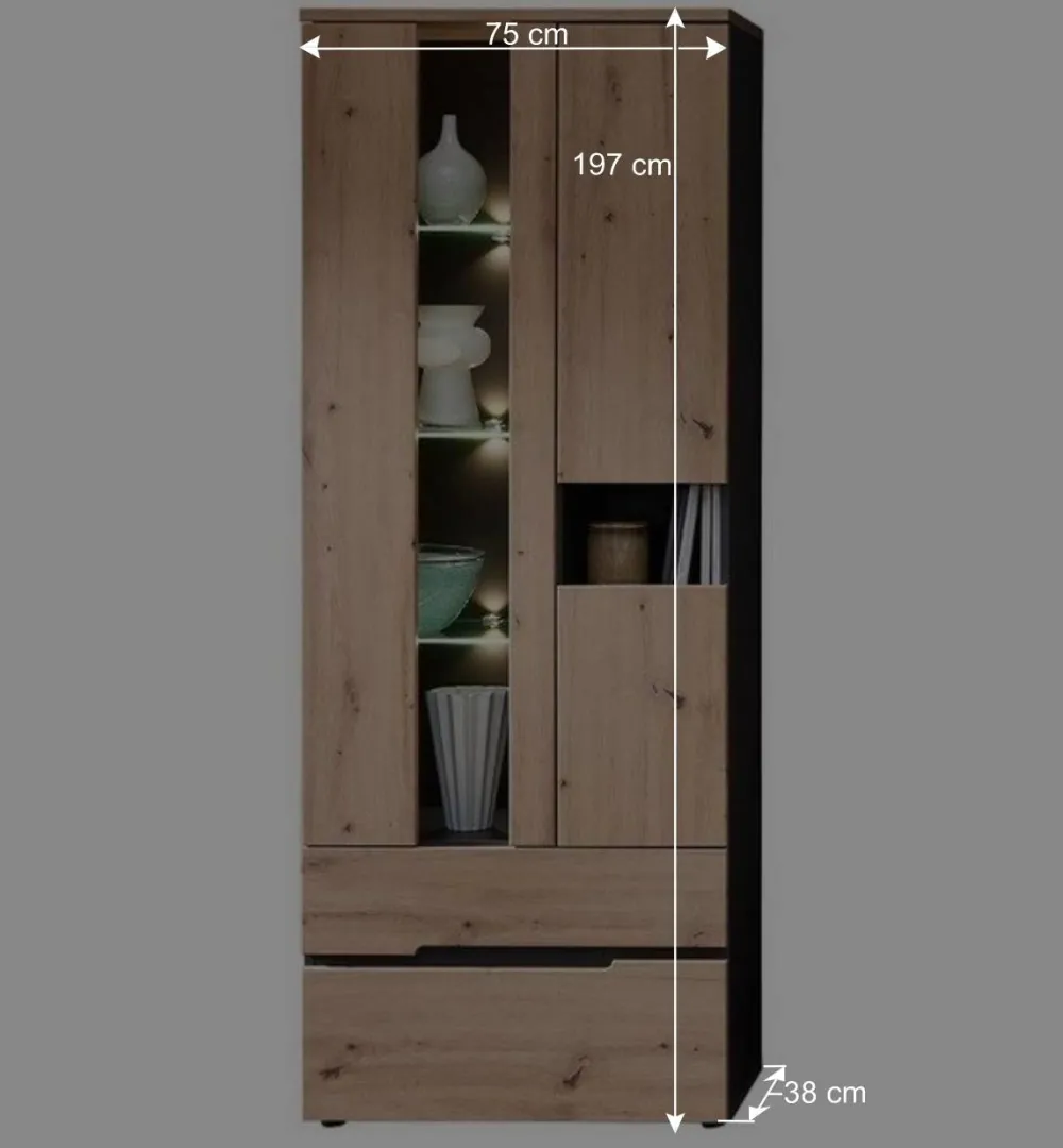 Wohnen Wohnzimmer TV Anbauwand in Wildeiche - Kuetra (dreiteilig)