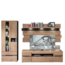 Wohnen Wohnzimmer TV Anbauwand in Wildeiche - Kuetra (dreiteilig)