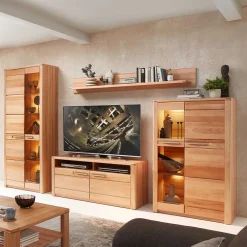 Wohnen Wohnzimmer TV Anbauwand Möbelset - Amyonta (vierteilig)