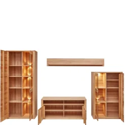 Wohnen Wohnzimmer TV Anbauwand Möbelset - Amyonta (vierteilig)