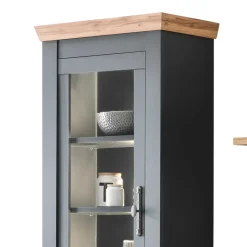 Wohnen Wohnwände|Wohnwand*Wohnzimmer TV Wohnwand in Grau mit Wildeiche - Lionel (vierteilig)