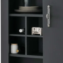 Wohnen Wohnwände|Wohnwand*Wohnzimmer TV Wohnwand in Grau mit Wildeiche - Lionel (vierteilig)