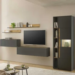 Wohnen Wohnzimmerschränke*Wohnzimmer TV-Anbauwand Set - Ahilav (sechsteilig)