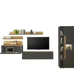 Wohnen Wohnzimmerschränke*Wohnzimmer TV-Anbauwand Set - Ahilav (sechsteilig)