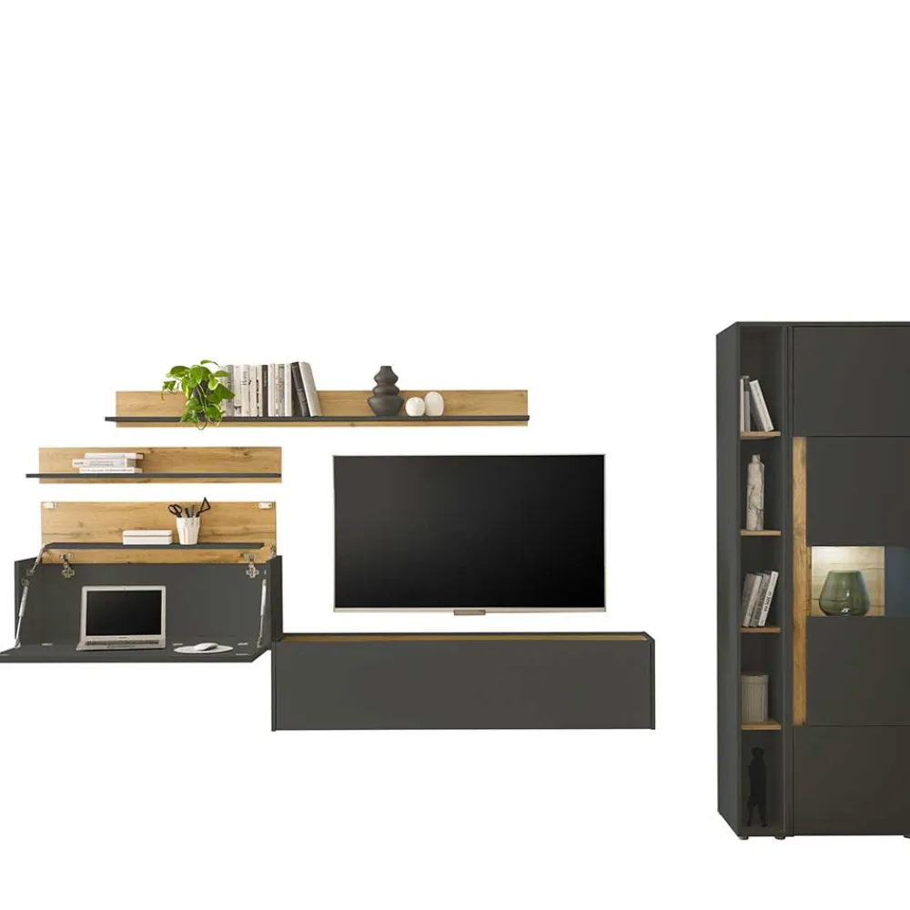 Wohnen Wohnzimmerschränke*Wohnzimmer TV-Anbauwand Set - Ahilav (sechsteilig)