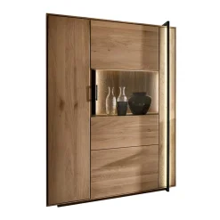 Wohnen Wohnzimmer Vitrine aus Asteiche mit Metall - Clenza I