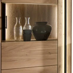 Wohnen Wohnzimmer Vitrine aus Asteiche mit Metall - Clenza I