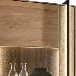 Wohnen Wohnzimmer Vitrine aus Asteiche mit Metall - Clenza I