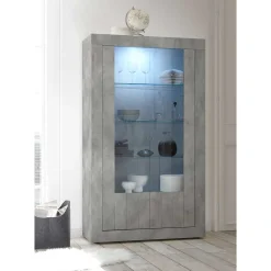 Wohnen Wohnzimmer Vitrine in Beton Optik - Vareika