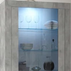 Wohnen Wohnzimmer Vitrine in Beton Optik - Vareika