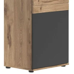 Wohnen Graue Möbel|Wohnzimmerschränke*Wohnzimmer Vitrinenschrank in der Größe 57x200x37 cm - Lucios