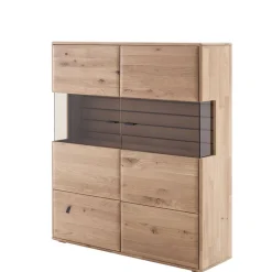 Wohnen Esszimmer-Vitrinen|Esszimmerschränke*Wohnzimmer Vitrinenschrank in Asteiche Hell - Azzurian