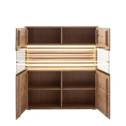 Wohnen Esszimmer-Vitrinen|Esszimmerschränke*Wohnzimmer Vitrinenschrank in Asteiche Hell - Azzurian