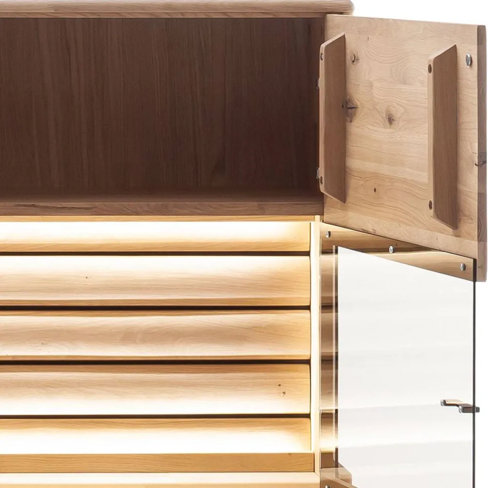 Wohnen Esszimmer-Vitrinen|Esszimmerschränke*Wohnzimmer Vitrinenschrank in Asteiche Hell - Azzurian