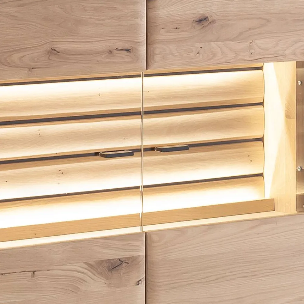 Wohnen Esszimmer-Vitrinen|Esszimmerschränke*Wohnzimmer Vitrinenschrank in Asteiche Hell - Azzurian