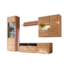 Wohnen Wohnzimmer Wohnwand Athias aus Kernbuche (vierteilig)