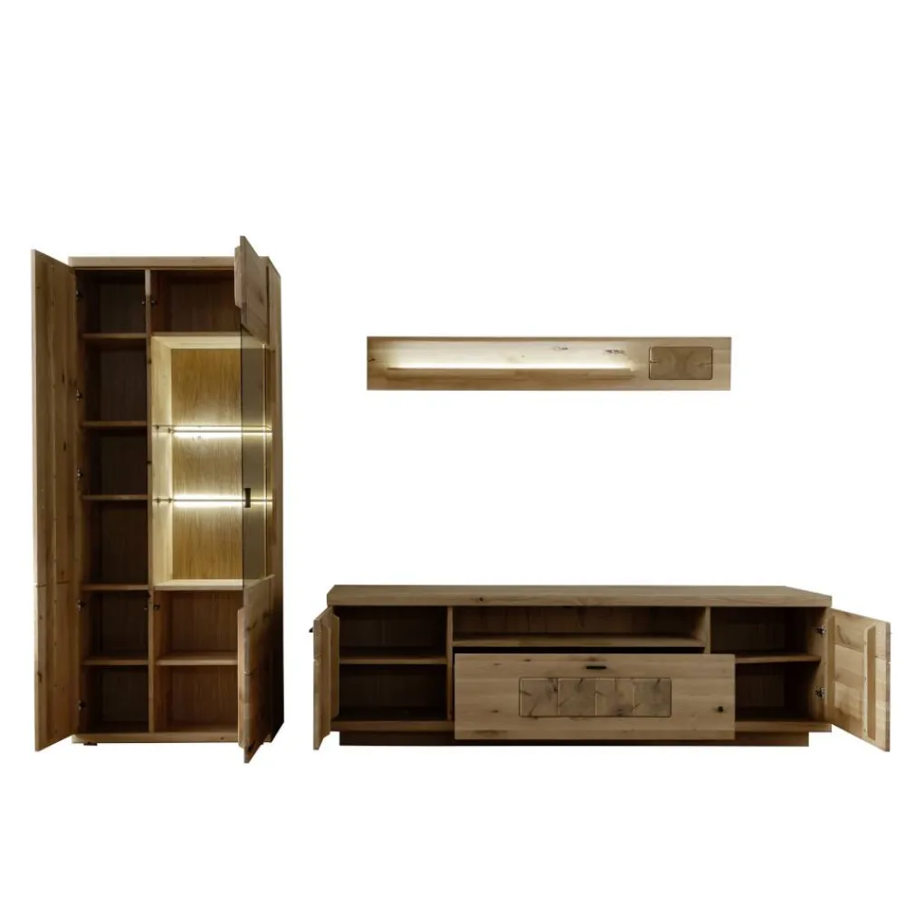 Wohnen Wohnzimmer Wohnwand in Asteiche Hell - Losiamos (dreiteilig)