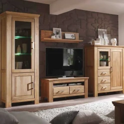 Wohnen Wohnzimmer Wohnwand Ladressa aus Wildeiche geölt und gewachst (vierteilig)