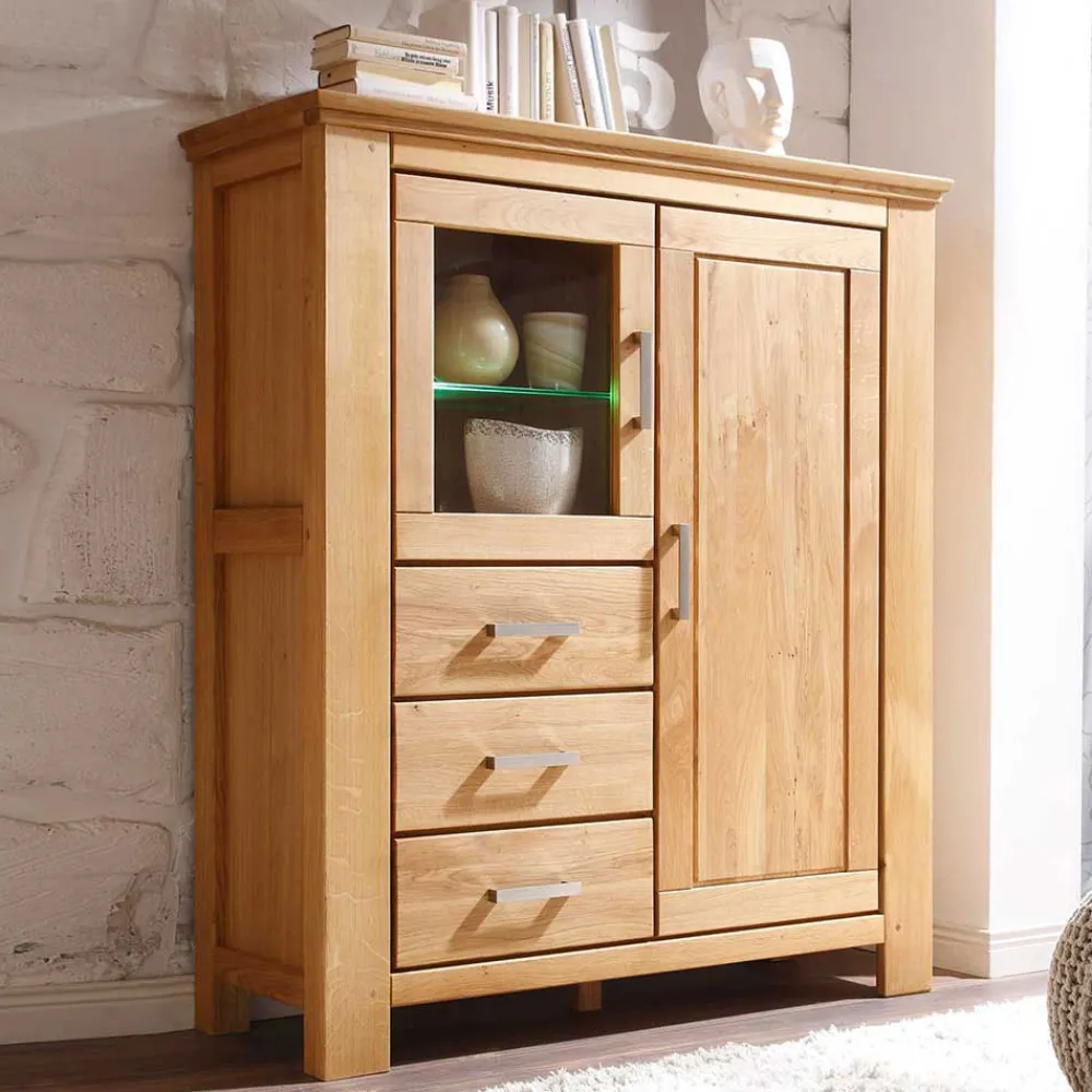 Wohnen Wohnzimmer Wohnwand Ladressa aus Wildeiche geölt und gewachst (vierteilig)