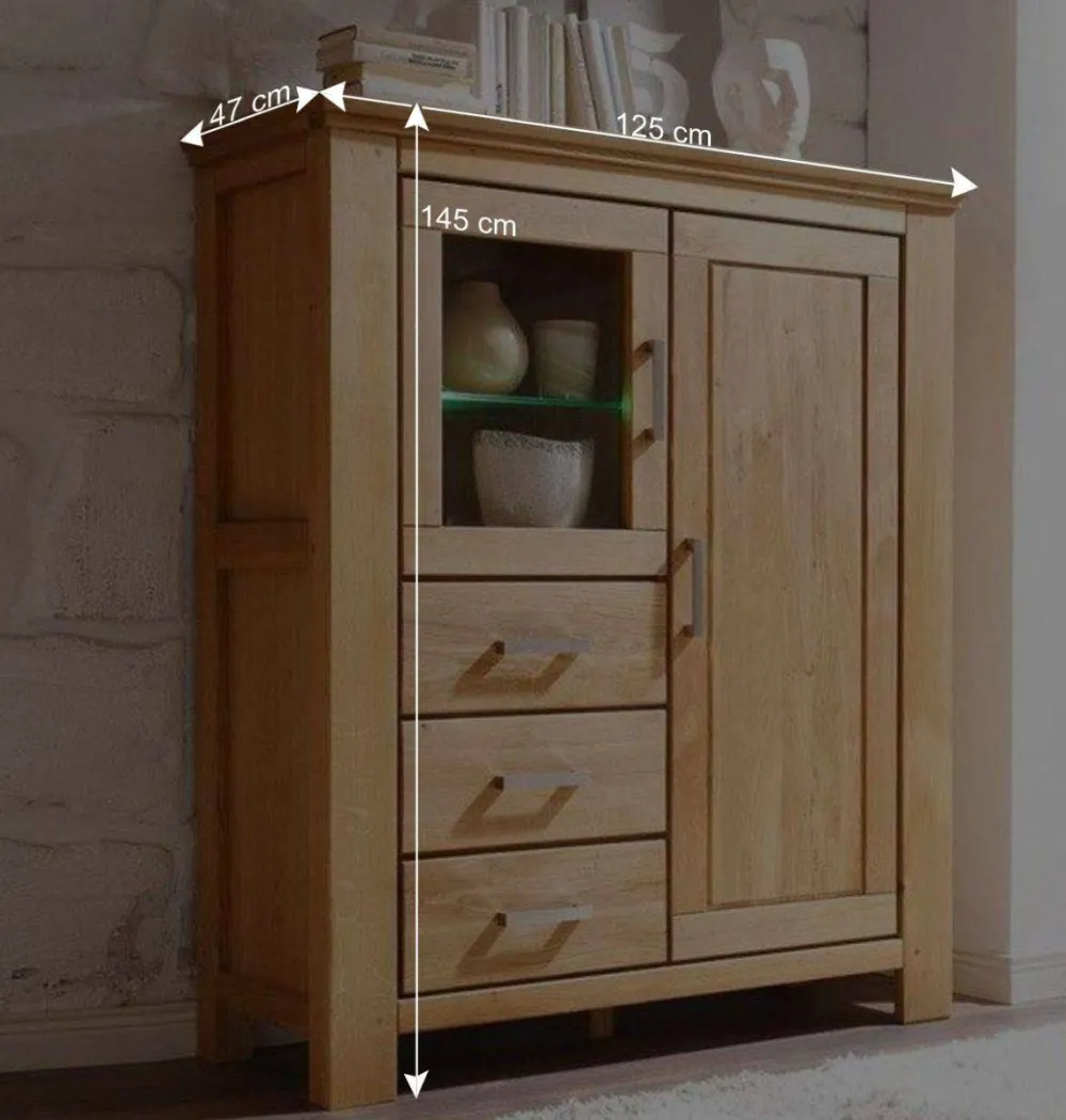 Wohnen Wohnzimmer Wohnwand Ladressa aus Wildeiche geölt und gewachst (vierteilig)