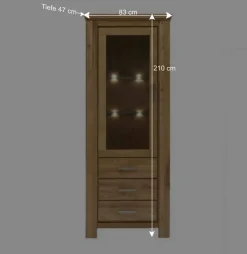 Wohnen Wohnzimmer Wohnwand Ladressa aus Wildeiche geölt und gewachst (vierteilig)