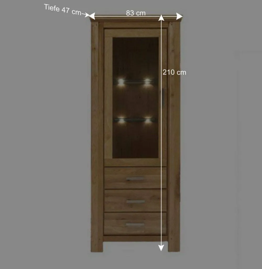 Wohnen Wohnzimmer Wohnwand Ladressa aus Wildeiche geölt und gewachst (vierteilig)